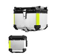FouncY Motorradkoffer Alu Top Case Roller Koffer Motorrad Topcase Wasserdicht 28/36/45/55/65/80/100 Liter Top Case Motorcycle mit Sicherheitsschloss (Color : Silber, Size : 45L)