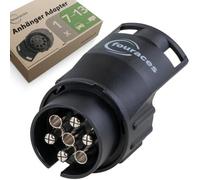 fouraces Adapter Anhänger 7 auf 13 polig - 7 auf 13 polig, schwarz - Auto zu Hänger, für Pkw, Kfz und LKW - kurz, Anhängerkupplung, Adapterstück