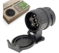 fouraces Premium Anhänger Adapter - 13 auf 7 polig, Auto zu Hänger, für Pkw, Kfz und LKW - kurz, Anhängerkupplung, Adapterstück, schwarz