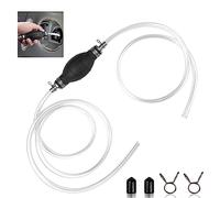 Fousenuk Benzinpumpe mit 2M Schlauch, Handpumpe Kraftstoffpumpe für Auto, Boot, Motorrad, Kart, Absaugpumpe mit 2 Schlauchschellen Umfüllpumpe für Benzin, Wasser, Öl, Flüssigkeits (10 mm)