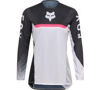 FOX Flexair Fracture Damen Motocross Jersey, schwarz/weiß/pink, Größe L