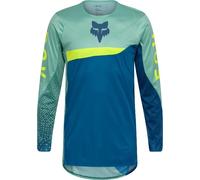 FOX Flexair Fracture Motocross Jersey, blau/türkis/gelb, Größe L