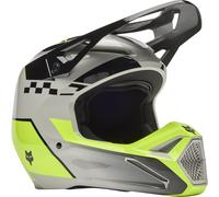 FOX V1 Youth Collect Schwarz Grau Gelb Kinder Motocrosshelm