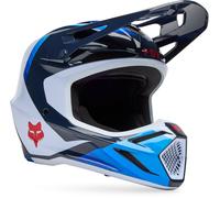 FOX V3 Fade MIPS Motocross Helm, weiß/blau, Größe XS (53/54)