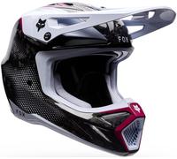 FOX V3 RS Tactile Carbon Motocross Helm, weiß/pink/schwarz, Größe S