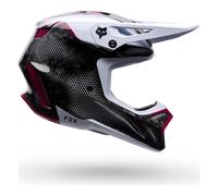 FOX V3 RS Tactile Carbon Motocross Helm, weiß/pink/schwarz, Größe XL