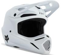 FOX V3 Solid Jugend Motocross Helm, weiß matt, Größe Y/M (51/52)