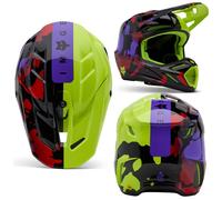 Fox V3 Throttle Crosshelm Neongelb M