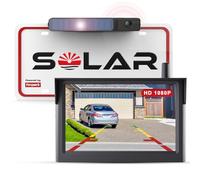 Foxpark Solar Kabellos Digital Rückfahrkamera Set mit 5" Monitor 1080P | 3 Min. DIY Installation, Unterstützt 2 Kameras Funk, IP69K Wasserdicht für Auto, SUV, Van, Wohnmobil