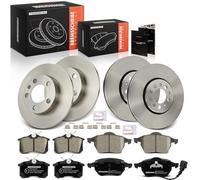 Frankberg Bremsensatz inkl. 4x Bremsscheiben + 8x Bremsbeläge Vorne Hinten Kompatibel mit A3 8L1 New Beetle Cabriolet 1Y7 Golf IV 1J1 Replace# JZW615301D, 1J0698451C