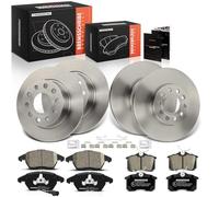 Frankberg Bremsensatz inkl. 4x Bremsscheiben + 8x Bremsbeläge Vorne Hinten Kompatibel mit Golf VI 5K1 Golf V 1K1 Yeti 5L Beetle Cabriolet 5C7 5C8 Replace# 09914575