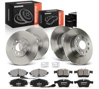 Frankberg Bremsensatz inkl. 4x Bremsscheiben + 8x Bremsbeläge Vorne Hinten Kompatibel mit Golf VII 5G1 BE1 BE2 BQ1 Replace# JZW615301J, 5Q0698451C