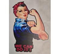Frau " we can do " Kühlerfiguren Blechschilder Oldtimer LKW Kühler