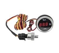 Frewurwer Öldruckanzeige 0-1,0 MPa 2" 52 mm mit Integriertem Sensor 1/8 NPT Rotes LED-Digitaldisplay Blinkend für Auto Yacht Messgerät Druck