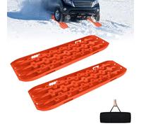 Froadp 2 Stück Sandbleche Anfahrhilfe Wohnmobil Kunststoff Traktionsmatte Set Rettungsbrett Offroad Tracktionshilfe Tragfähigkeit 10 Tonnen pro paar Abschleppbrett für Geländewagen PKW LKW, Orange