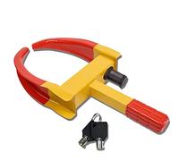 Froadp 46x34.5x6cm Wegfahrsperren Rot & Gelb Parkkralle mit Sicherheitsschloss & 2 Schlüsseln 9-Loch Einstellbar Radkralle Diebstahlsicherung Reifenkralle für PKW Wohnwagen Auto Motorrad Trucks