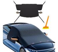 Frontscheibenabdeckung Auto Winter 245×150×115 cm, Magnetisch & 4 Gummiseile, Universal SUV-Schutzplane Oxford-Alu, Wetterfest, UV-Schutz, Schnee-/Eisfrei, Faltbar, Auch als Camping-Unterlage