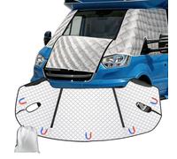 Frontscheibenabdeckung für Ford Transit MK8 & MK9 2015-2026, mit 5 Magneten | Sonnenschutz Auto Frontscheibe, Windschutzscheibenabdeckung mit Reißverschlussöffnung, Wasserdichter Thermo-Frostschutz