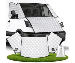 Frontscheibenabdeckung für Ford Transit MK8 & MK9 2015-2026 | Windschutzscheibenabdeckung mit Reißverschlussöffnung, Außen Sonnenschutz Auto Frontscheibe, Wasserdichter Thermo-Frostschutz