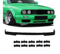 Frontspoiler Lippe vorne Schwarz glanz lackiert+ 10x Montage Clips 87-94 passend für BMW E30 auf IS Paket