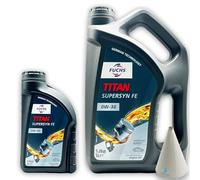 Fuchs Titan Supersyn FE 0W-30 | 6 L | kompatibel mit VOLVO VCC 95200377 | RENAULT RN0700 | ACEA A5/B5 | API SL | Motorenöl | Motoröl | Ölwechsel | Öl | SAE 0W30 |