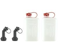 FuelFriend®-BIG CLEAR max. 2,0 Liter - Klein-Benzinkanister Mini-Reservekanister mit UN-Zulassung + verschließbares Auslaufrohr - im Doppelpack