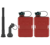 FuelFriend®-PLUS 1,0 Liter - Klein-Benzinkanister Mini-Reservekanister - im Doppelpack + Auslaufrohr-Set