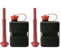 FuelFriend®-PLUS 1,0 Liter - Sonderserie BLACK - Klein-Benzinkanister Mini-Reservekanister + Flexibles Premium-Auslaufrohr - im Doppelpack