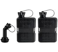 FuelFriend®-PLUS 1,0 Liter - Sonderserie PURE BLACK - Klein-Benzinkanister Mini-Reservekanister im Doppelpack + 1 verschließbares Auslaufrohr