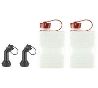 FuelFriend®-PLUS CLEAR 1,0 Liter - Klein-Benzinkanister Mini-Reservekanister + verschließbares Auslaufrohr - im Doppelpack
