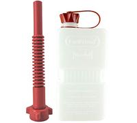 FuelFriend®-PLUS CLEAR 1,5 Liter - Klein-Benzinkanister Mini-Reservekanister + Flexibles Premium-Auslaufrohr