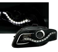 Für Audi A4 B7 8E 2004-2007 EAGLE EYES Scheinwerfer Schwarz LED Tagfahrlicht