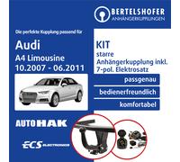 Auto Hak Anhängerkupplung starr mit angeschraubtem Kugelkopf Audi A4 Avant