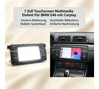 Für BMW E46 3er Komplett Multimedia Navi 7 Zoll Carplay Nachrüstung
