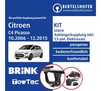 BRINK Anhängekupplung starr passend für Peugeot 5008 11.2010-03.2017 neu