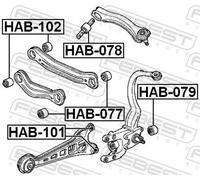 Für FEBEST HAB-079 REAR SHOCK ABSORBER SILENTBLOCK HONDA ACCORD