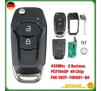 Für Ford Funkschlüssel Schlüssel 2 Taste 433MHz 49 Chip Fernbedienung NEU DE