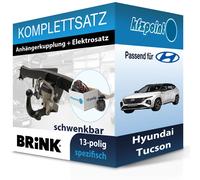 Für Hyundai Tucson 15- BRINK Anhängerkupplung schwenkbar + 13polig E-Satz AHK