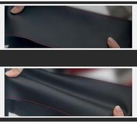 Für Jeep Für Renegade 2016 2017 2018 2019 Handgenähte Autolenkradabdeckung Autozubehör Lenkradschoner(Schwarze Linie)