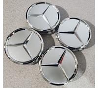 Für Mercedes Benz 4stk 75MM Radnabenkappen Silber Nabendeckel Felgendeckel NEU