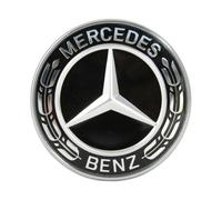 57mm Stern Emblem Motorhaube Schwarz Lorbeer Logo abzeichen für Mercedes Benz