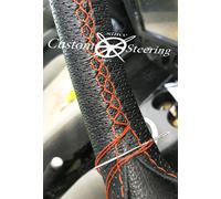 Für MERCEDES VITO W447 14-18 Rotes Holzfurnier & Perforiertes Leder Lenkradbezug