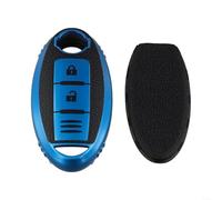 Für Nissan Autoschlüssel Für TPU Leder Hülle Kompatibel mit Für Qashqai J11 J10, Micra, Für Trail T32, Für Versa Schutzhülle und Schlüsselabdeckung (Stil 4 Blau)