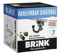 Für Nissan Qashqai II 19-21 Brink Anhängerkupplung abnehmbar +13polig spezifisch