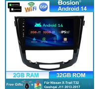 Für Nissan X-Trail T32 Qashqai J11 13-17 Android 14 Car Autoradio Stereo Carplay