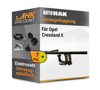 Für Opel Crossland X 17- AUTO HAK Anhängekupplung abnehmbar + 7polig E-Satz AHZV