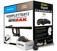 Für OPEL Crossland X Typ P17, 75 Anhängerkupplung abnehmbar +eSatz 7pol 17- NEU