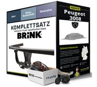 Für PEUGEOT 3008 I Typ 0U Anhängerkupplung starr +eSatz 13pol 12.09-12.17 NEU