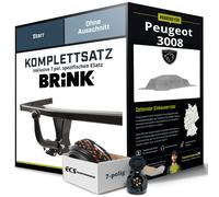 Für PEUGEOT 3008 I Typ 0U Anhängerkupplung starr +eSatz 7pol 12.2009-12.2017 PKW