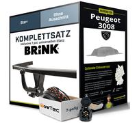 Für PEUGEOT 3008 I Typ 0U Anhängerkupplung starr +eSatz 7pol uni 09-17 NEU